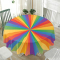 LGBT Pride Rainbow Rays Print Waterproof Round Tablecloth