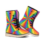 LGBT Pride Rainbow Rays Print Winter Boots