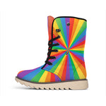 LGBT Pride Rainbow Rays Print Winter Boots