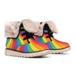 LGBT Pride Rainbow Rays Print Winter Boots