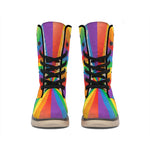 LGBT Pride Rainbow Rays Print Winter Boots