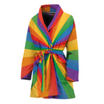 LGBT Pride Rainbow Rays Print Women's Bathrobe