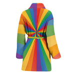 LGBT Pride Rainbow Rays Print Women's Bathrobe