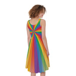 LGBT Pride Rainbow Rays Print Women's Sleeveless Dress