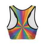 LGBT Pride Rainbow Rays Print Women's Sports Bra