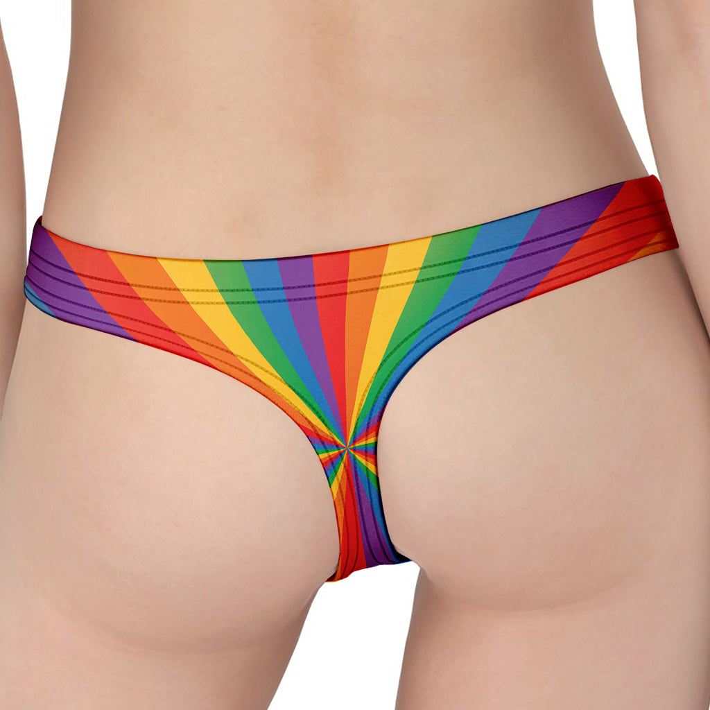 LGBT Pride Rainbow Rays Print Women's Thong