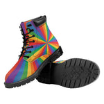 LGBT Pride Rainbow Rays Print Work Boots
