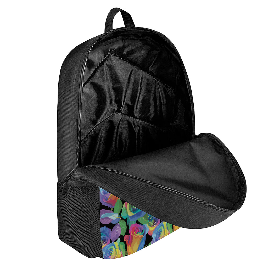 LGBT Pride Rainbow Roses Pattern Print 17 Inch Backpack