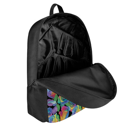 LGBT Pride Rainbow Roses Pattern Print 17 Inch Backpack