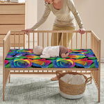 LGBT Pride Rainbow Roses Pattern Print Baby Crib Sheet