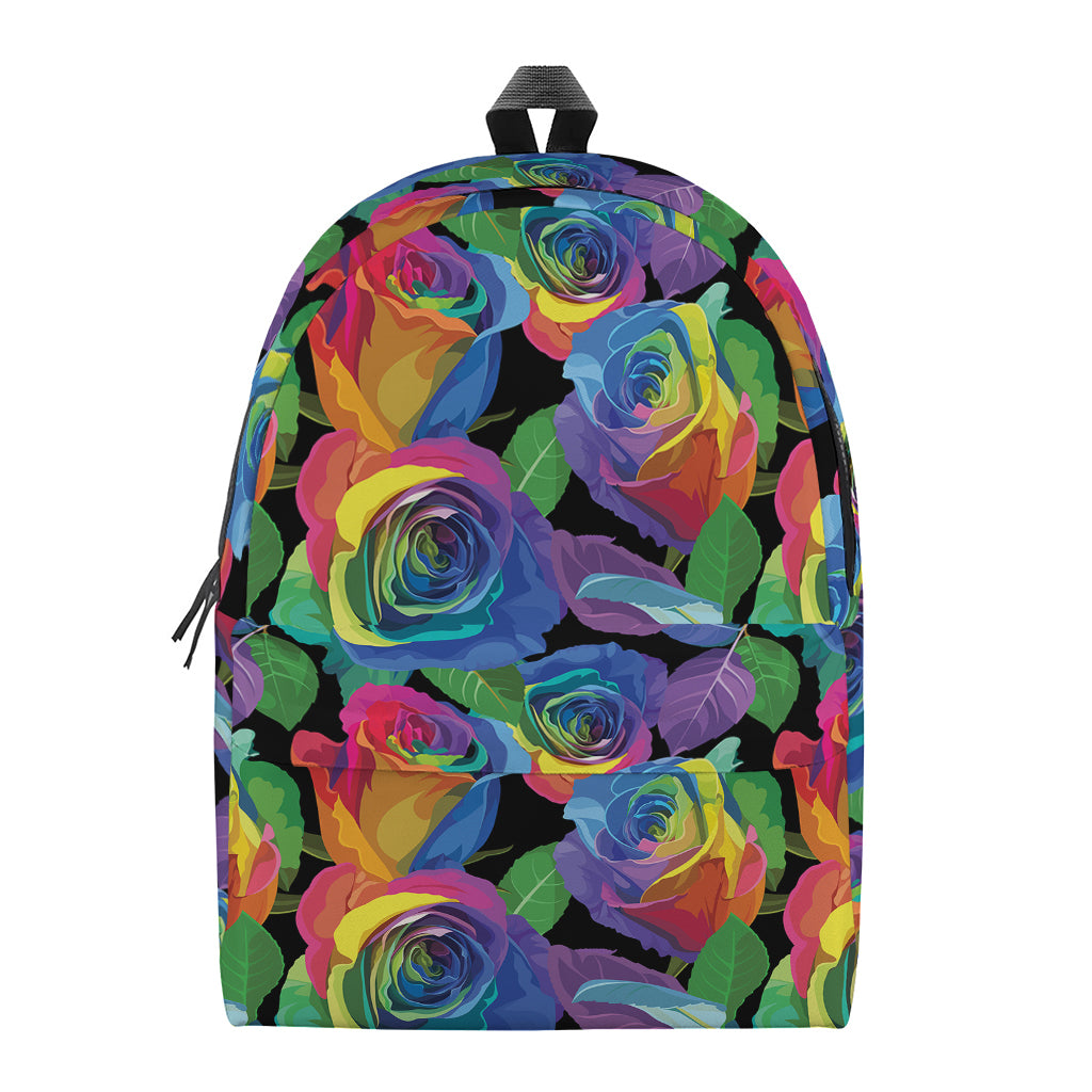 LGBT Pride Rainbow Roses Pattern Print Backpack