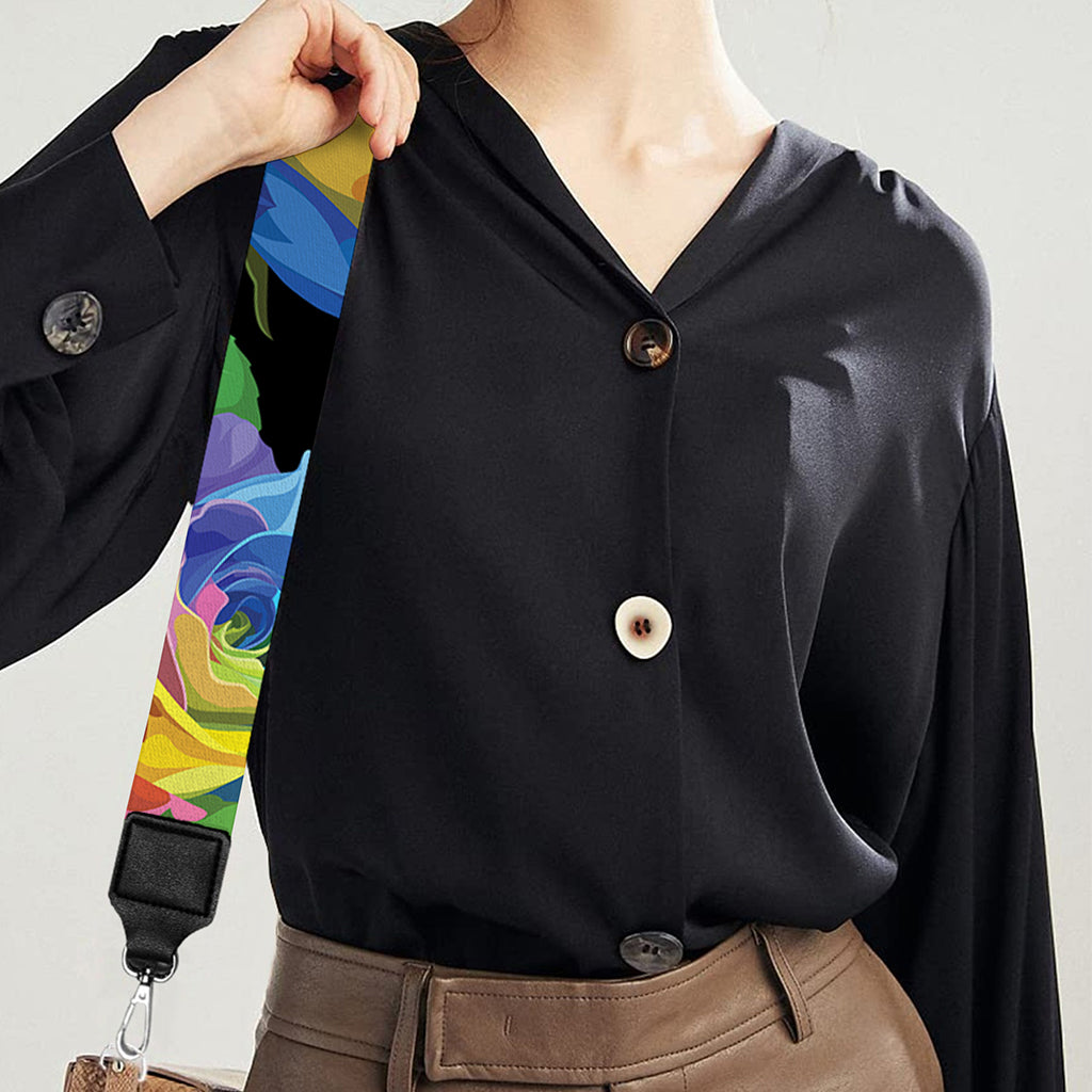 LGBT Pride Rainbow Roses Pattern Print Bag Strap