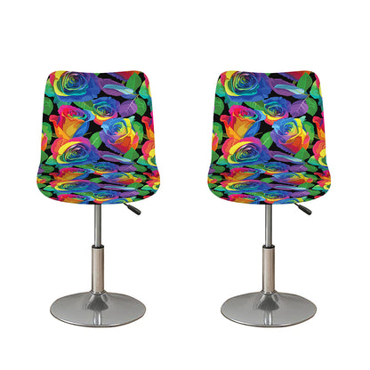LGBT Pride Rainbow Roses Pattern Print Bar Stool Covers
