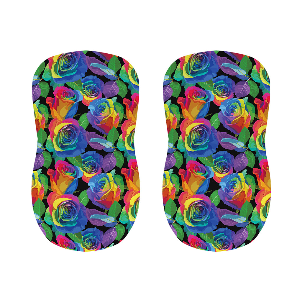 LGBT Pride Rainbow Roses Pattern Print Bar Stool Covers