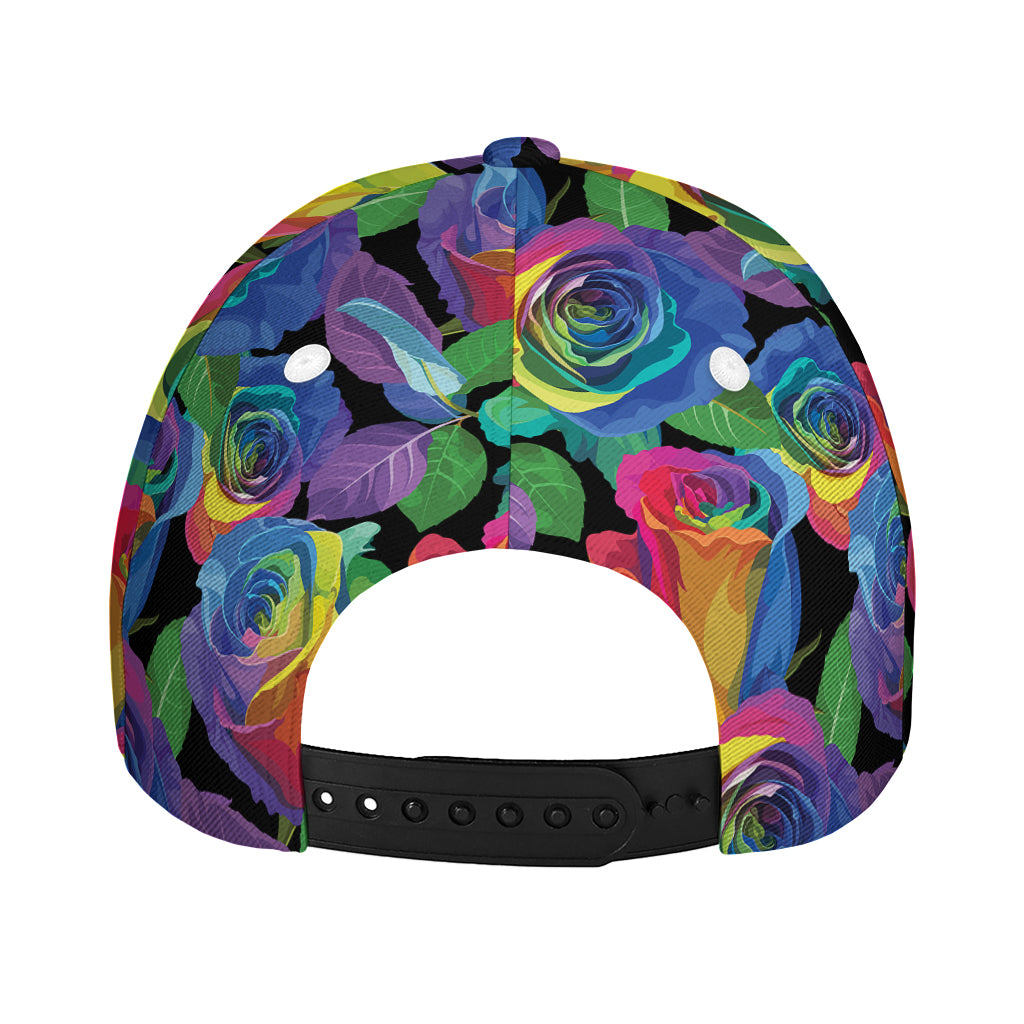 LGBT Pride Rainbow Roses Pattern Print Baseball Cap