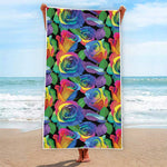 LGBT Pride Rainbow Roses Pattern Print Beach Towel