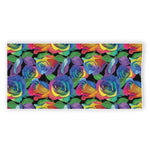 LGBT Pride Rainbow Roses Pattern Print Beach Towel
