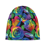 LGBT Pride Rainbow Roses Pattern Print Beanie