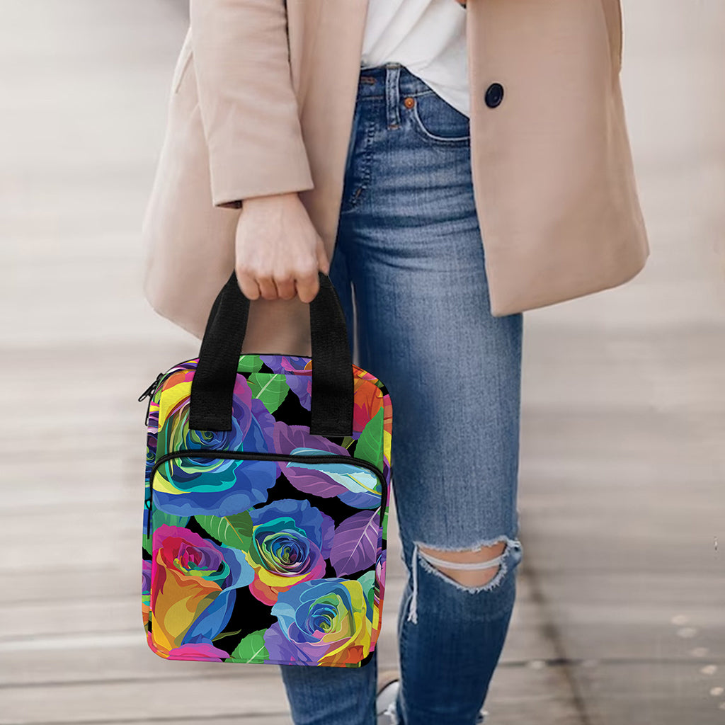 LGBT Pride Rainbow Roses Pattern Print Bible Tote Bag