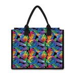 LGBT Pride Rainbow Roses Pattern Print Canvas Tote Bag
