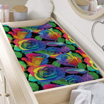 LGBT Pride Rainbow Roses Pattern Print Changing Pad Cover