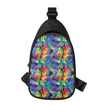 LGBT Pride Rainbow Roses Pattern Print Chest Bag