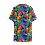 LGBT Pride Rainbow Roses Pattern Print Cotton Hawaiian Shirt