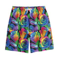LGBT Pride Rainbow Roses Pattern Print Cotton Shorts
