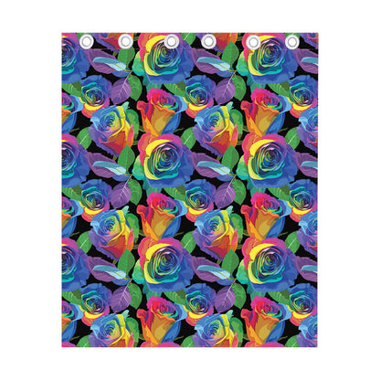 LGBT Pride Rainbow Roses Pattern Print Curtain