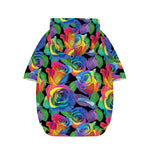 LGBT Pride Rainbow Roses Pattern Print Dog Zip Up Hoodie
