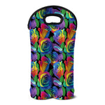 LGBT Pride Rainbow Roses Pattern Print Double Neoprene Wine Tote