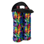 LGBT Pride Rainbow Roses Pattern Print Double Neoprene Wine Tote