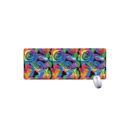 LGBT Pride Rainbow Roses Pattern Print Extended Mouse Pad