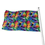 LGBT Pride Rainbow Roses Pattern Print Flag