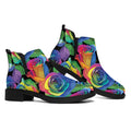 LGBT Pride Rainbow Roses Pattern Print Flat Ankle Boots