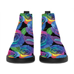 LGBT Pride Rainbow Roses Pattern Print Flat Ankle Boots