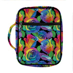 LGBT Pride Rainbow Roses Pattern Print Front Pocket Bible Bag