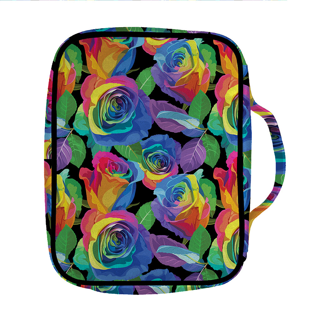 LGBT Pride Rainbow Roses Pattern Print Front Pocket Bible Bag