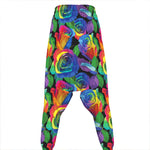 LGBT Pride Rainbow Roses Pattern Print Hammer Pants
