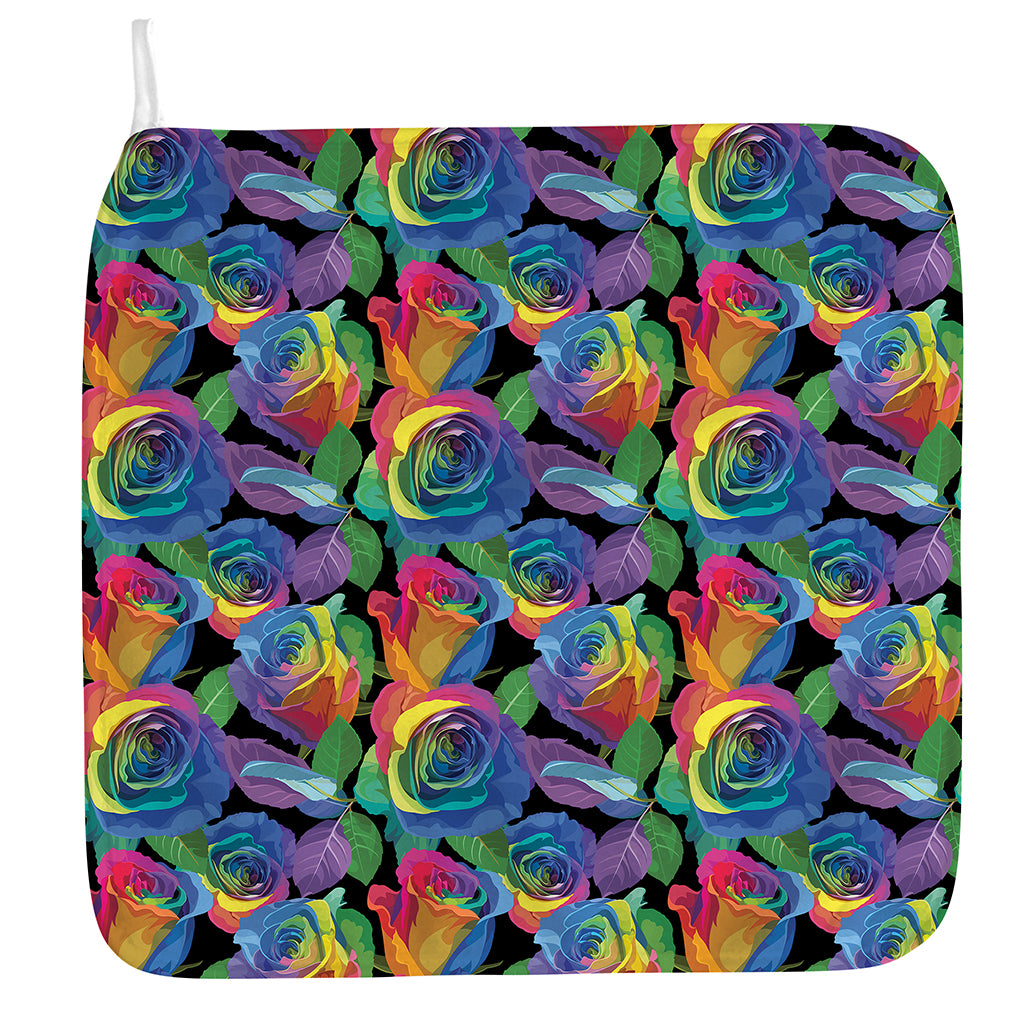 LGBT Pride Rainbow Roses Pattern Print Hand Towel