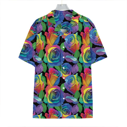 LGBT Pride Rainbow Roses Pattern Print Hawaiian Shirt