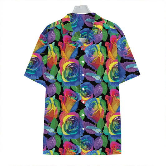 LGBT Pride Rainbow Roses Pattern Print Hawaiian Shirt