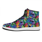LGBT Pride Rainbow Roses Pattern Print High Top Leather Sneakers