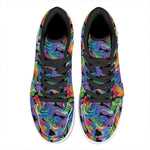 LGBT Pride Rainbow Roses Pattern Print High Top Leather Sneakers