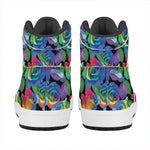 LGBT Pride Rainbow Roses Pattern Print High Top Leather Sneakers