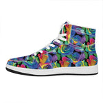 LGBT Pride Rainbow Roses Pattern Print High Top Leather Sneakers
