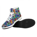 LGBT Pride Rainbow Roses Pattern Print High Top Leather Sneakers