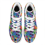 LGBT Pride Rainbow Roses Pattern Print High Top Leather Sneakers