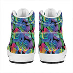LGBT Pride Rainbow Roses Pattern Print High Top Leather Sneakers