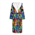 LGBT Pride Rainbow Roses Pattern Print Hooded Bathrobe